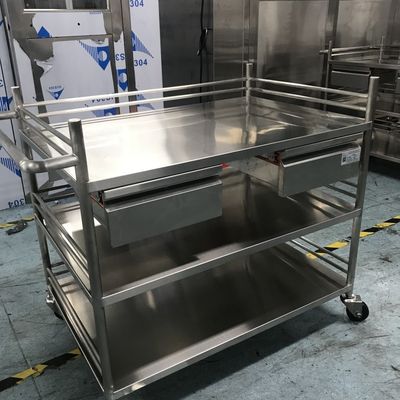 Fabricante Trolley de acero inoxidable para deslizamiento fácil para hospitales o industria alimentaria
