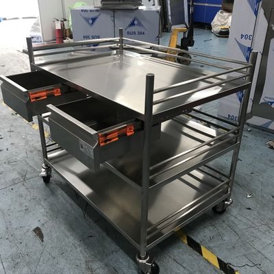 Fabricante Trolley de acero inoxidable para deslizamiento fácil para hospitales o industria alimentaria