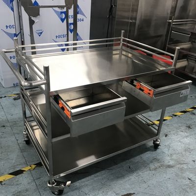 Fabricante Trolley de acero inoxidable para deslizamiento fácil para hospitales o industria alimentaria
